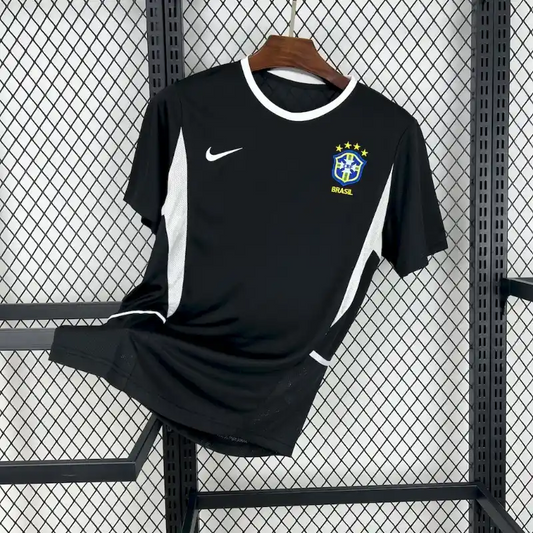 Retro 2002 Goalkeeper Brazil Black Soccer Jersey
